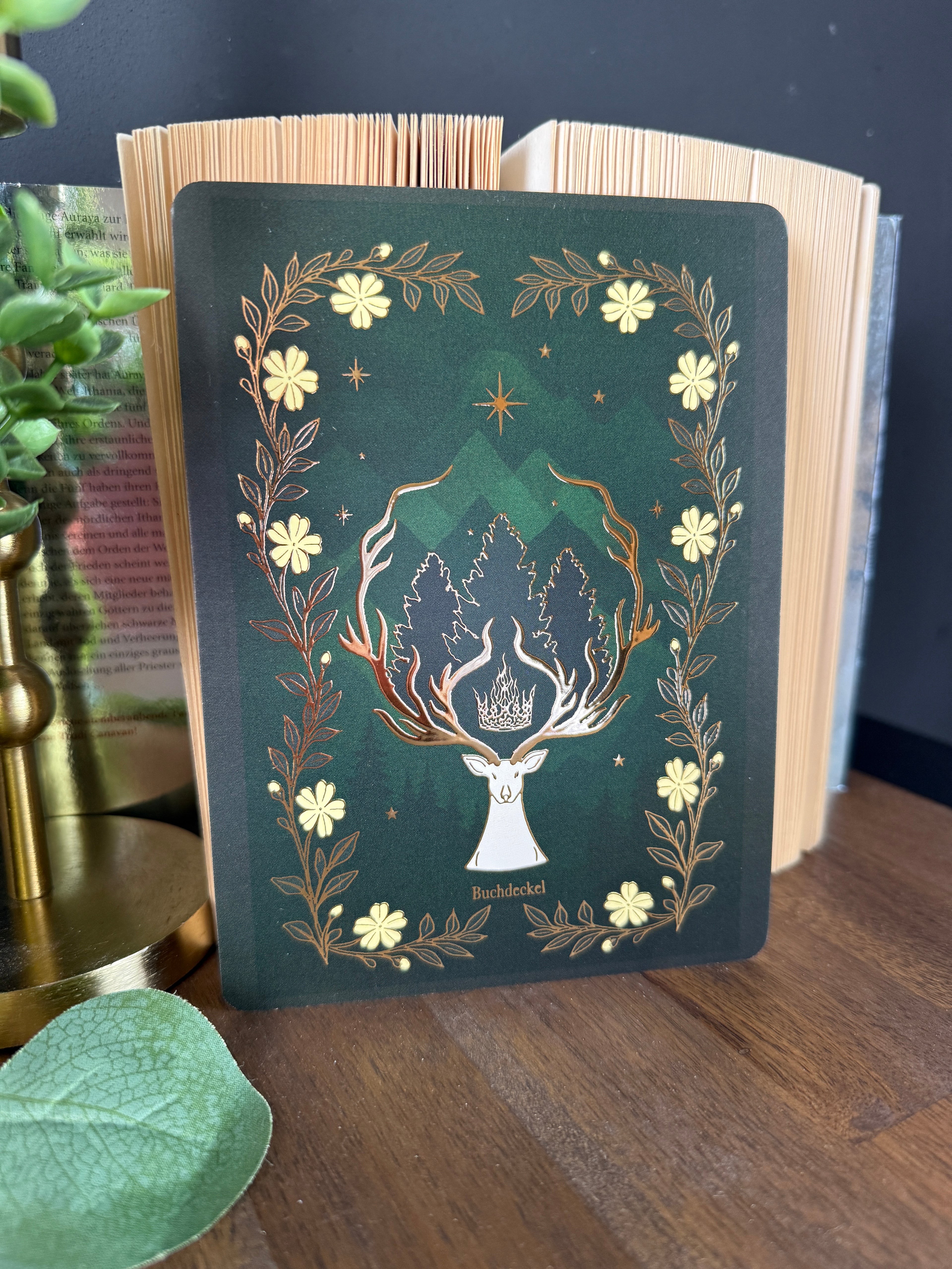 E-Reader Einleger Hirsch ( Grün )
