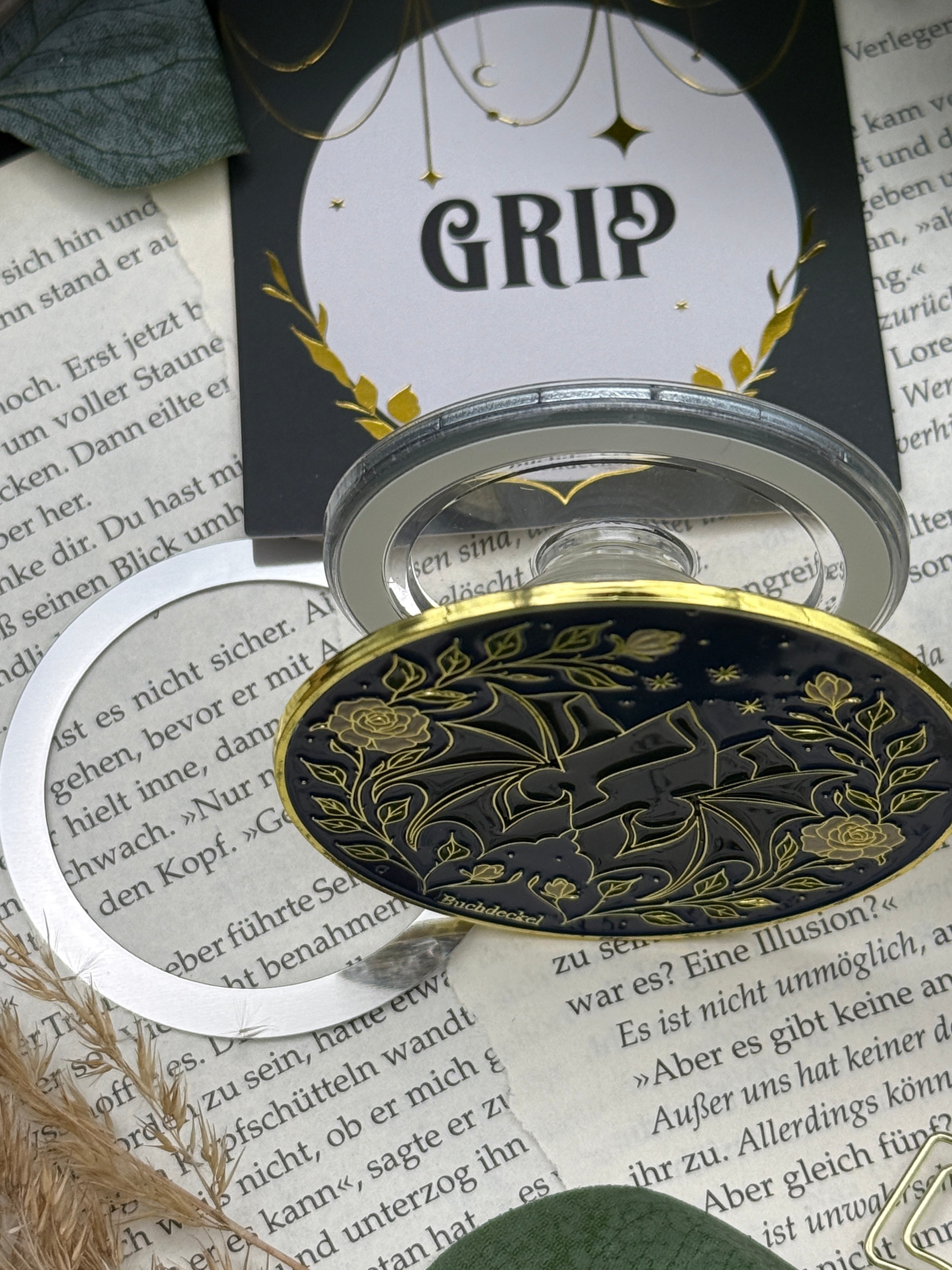 Phone Grip strukturierte Oberfläche Gold "Berge"