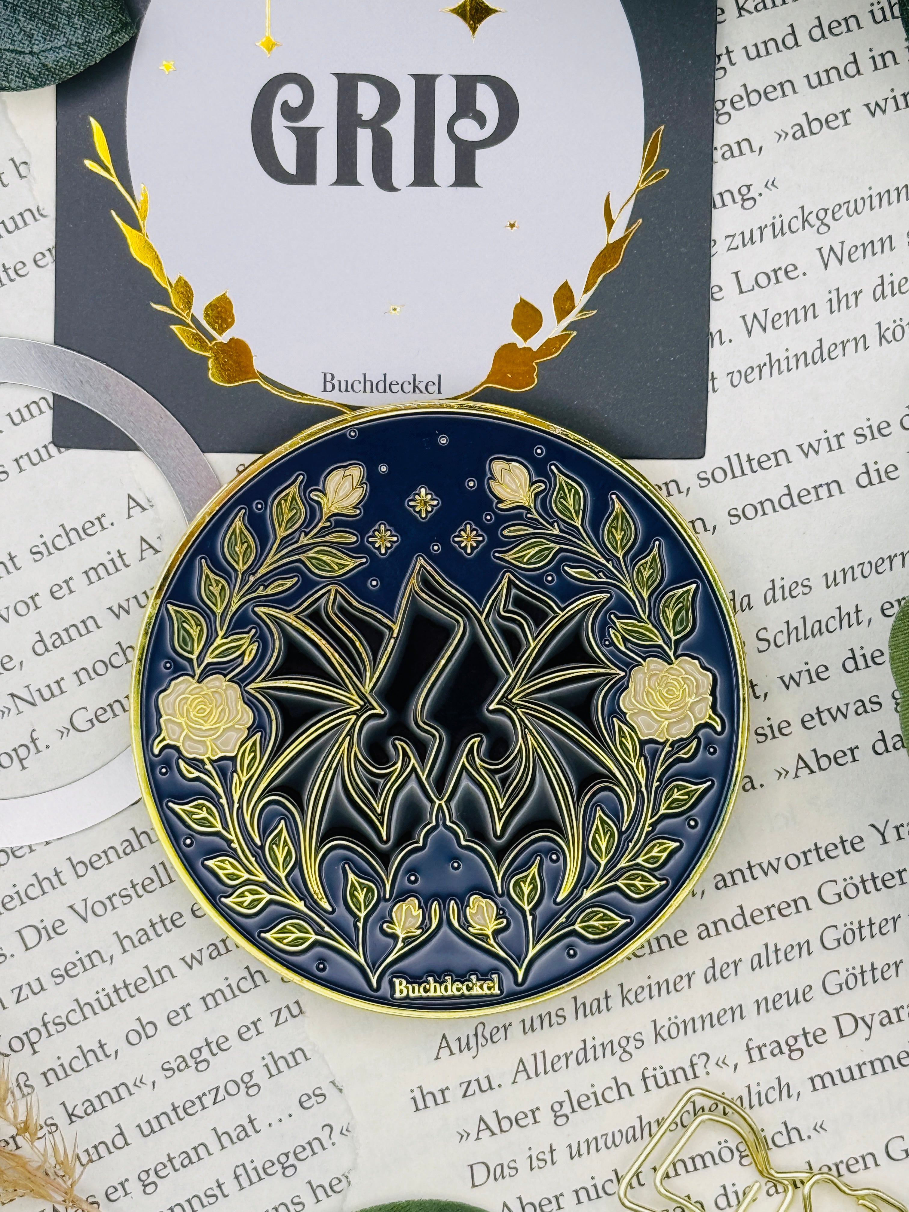 Phone Grip strukturierte Oberfläche Gold "Berge"