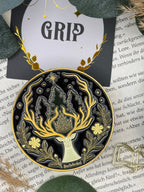 Phone Grip strukturierte Oberfläche Altgold "Hirsch"