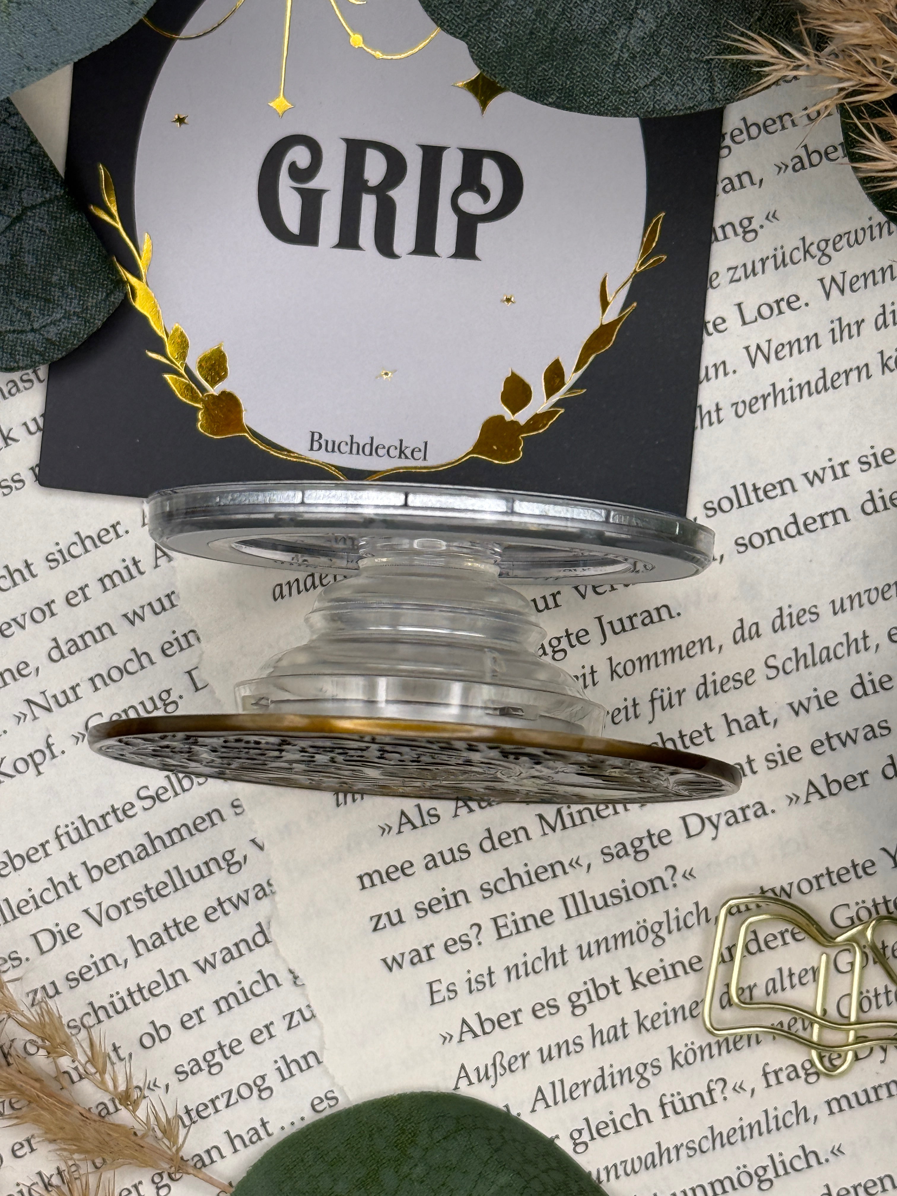 Phone Grip strukturierte Oberfläche Altgold "Hirsch"