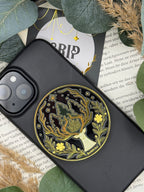 Phone Grip strukturierte Oberfläche Altgold "Hirsch"