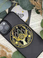 Phone Grip strukturierte Oberfläche Gold "Hirsch"