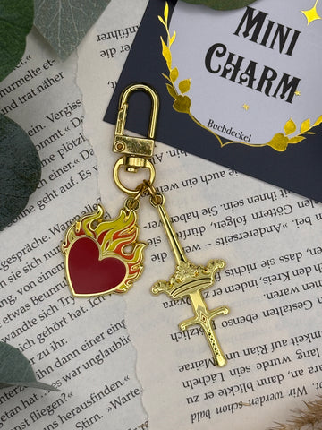 Flaming Heart Mini Charm