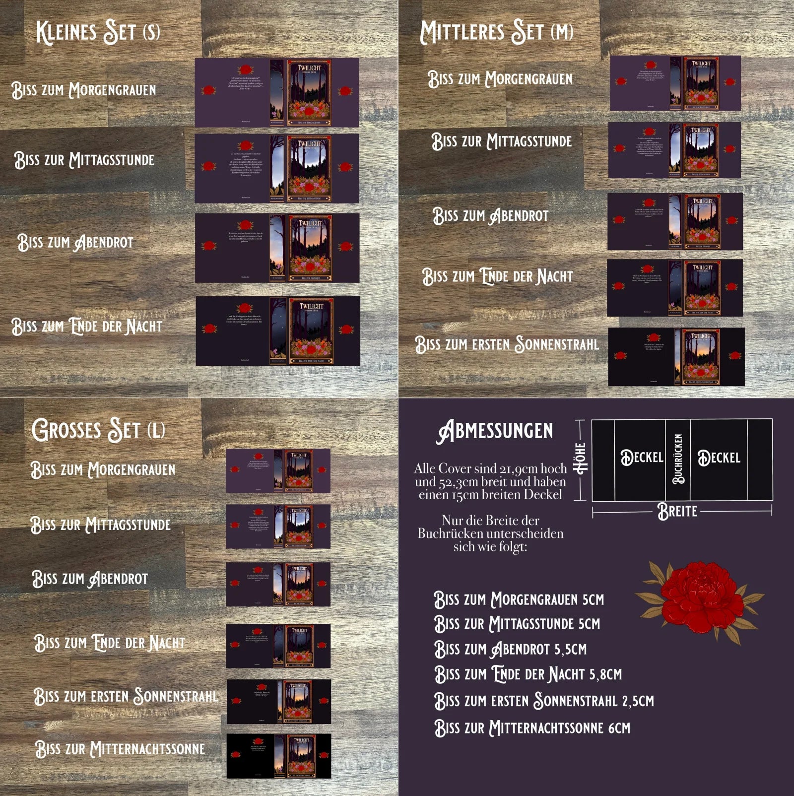 Buchumschläge für die Twilight Bücher