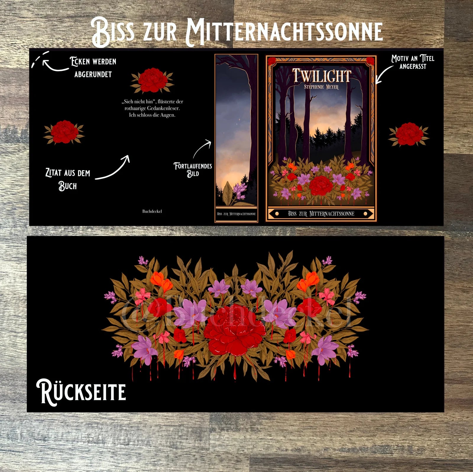 Buchumschläge für die Twilight Bücher